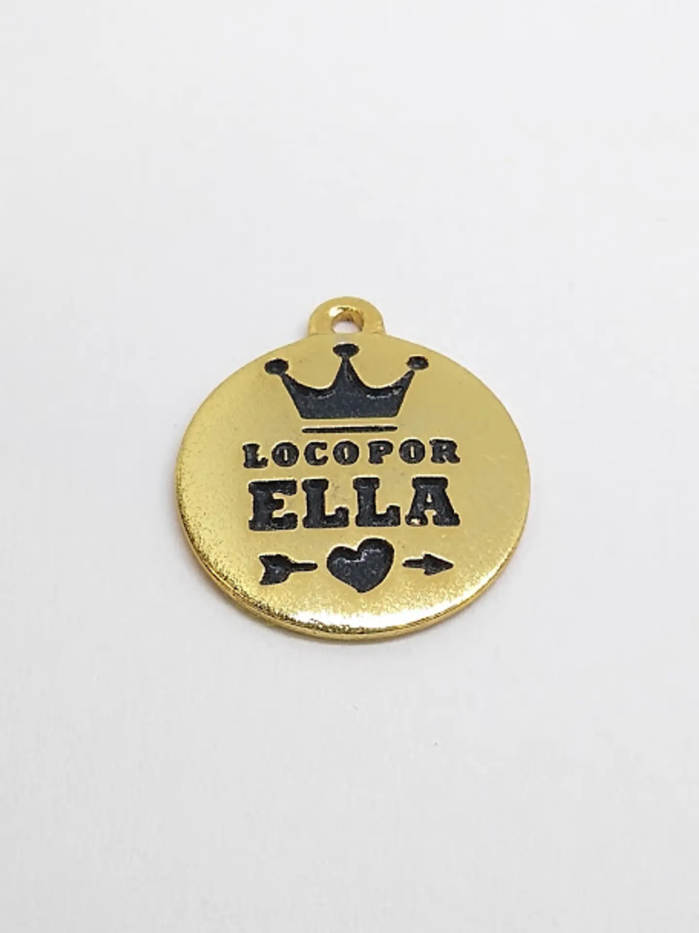 PLACA LOCO POR ELLA BAÑO DE ORO T3266                                         1