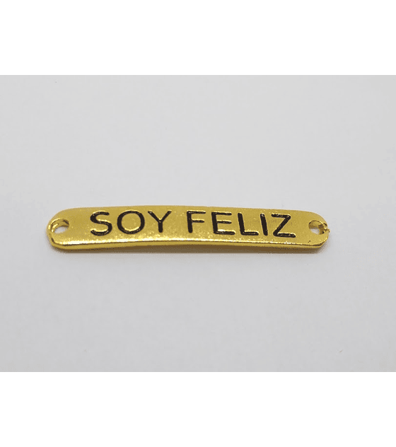 PLACA SOY FELIZ BAÑO DE ORO T5161                             