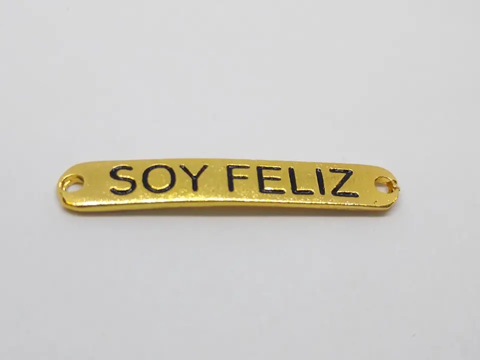 PLACA SOY FELIZ BAÑO DE ORO T5161                              1