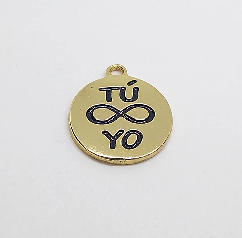 PLACA TU Y YO BAÑO DE ORO T3276                      