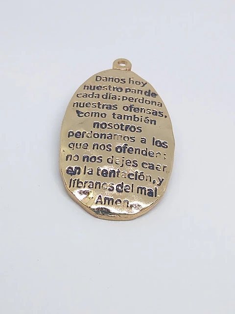 PLACA PADRE NUESTRO BAÑO DE ORO T3082                                      