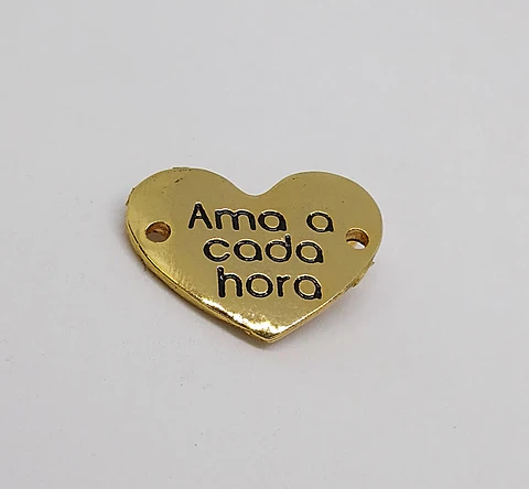 CORAZÓN FRASE BAÑO DE ORO T3172                      