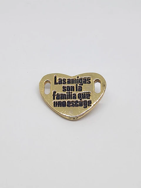 CORAZÓN FRASE  BAÑO DE ORO T3018                                  
