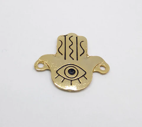 MANO HAMSA OJO BAÑO DE ORO T3171                                