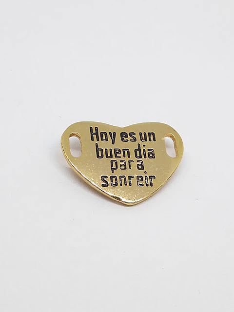 CORAZÓN FRASE  BAÑO DE ORO T3689                                   