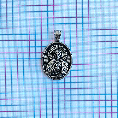MEDALLA ✦ SAGRADO CORAZÓN DE JESÚS ACERO
