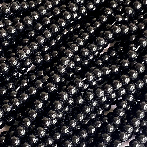 PERLA ✦ DE VIDRIO NEGRA 6MM