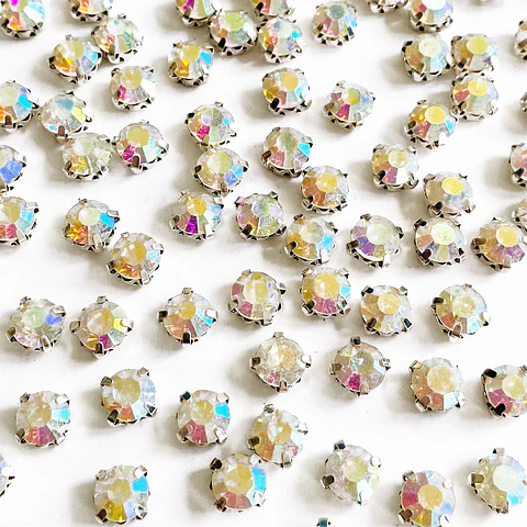 STRASS 8MM METÁLICO