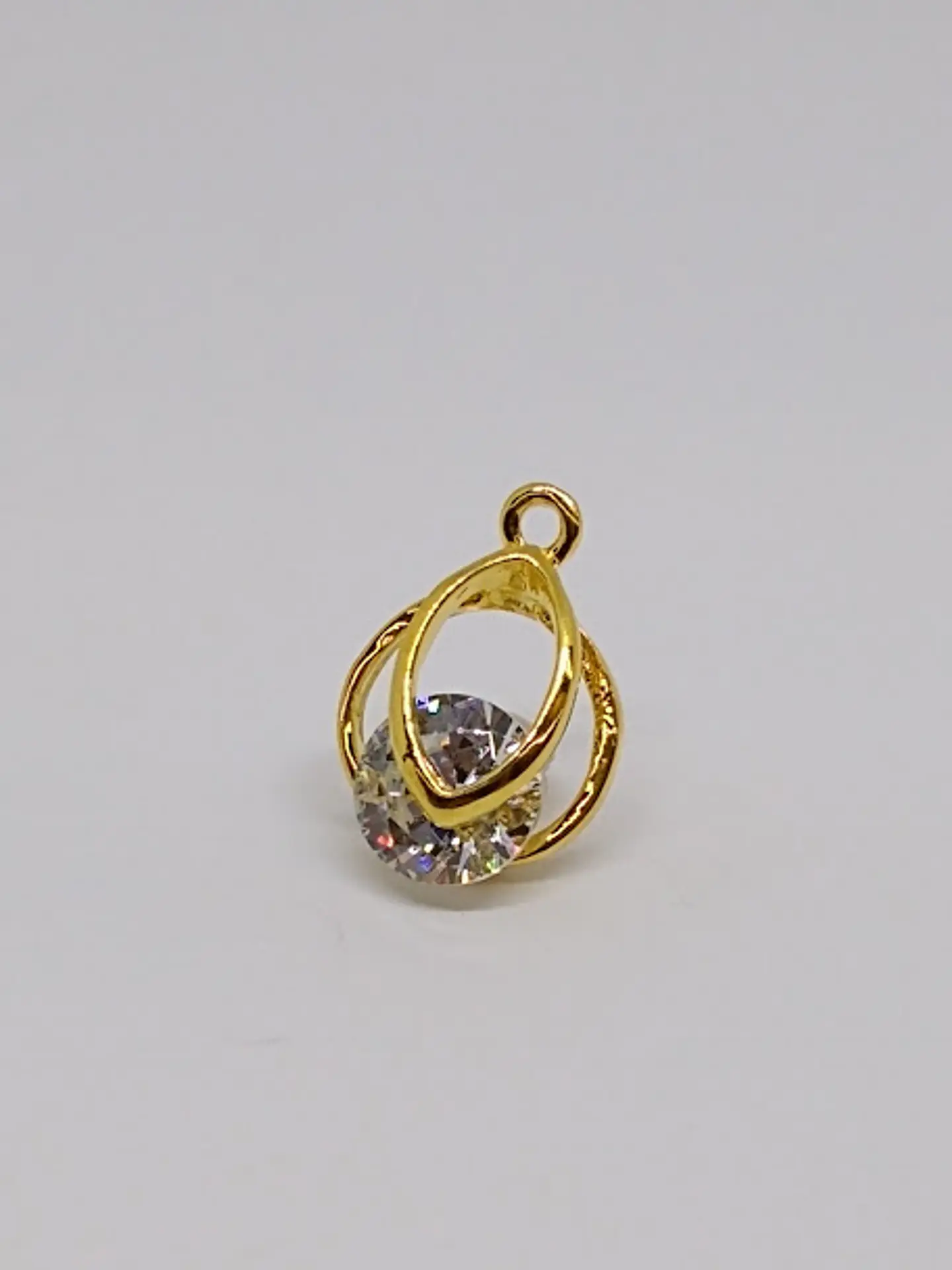 DIJE CIRCULO GOTA CON CRISTAL X UND  1