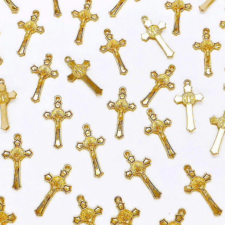 DIJE ✦ CRUZ CRISTO BAÑO DE ORO  1