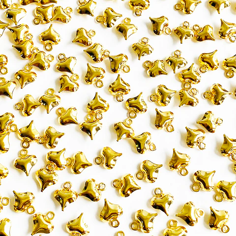 MINI DIJE ✦ CORAZÓN BURBUJA LATÓN BAÑO DE ORO