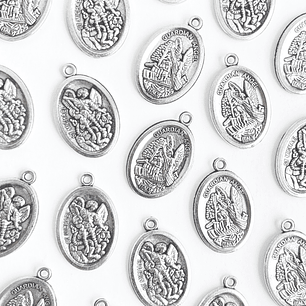 MEDALLA ✦ SAN MIGUEL ARCANGEL Y ANGEL DE LA GUARDA ZAMAK 