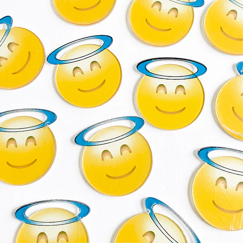 PIN EMOJI ✦ CARITA ANGEL ACRÍLICO