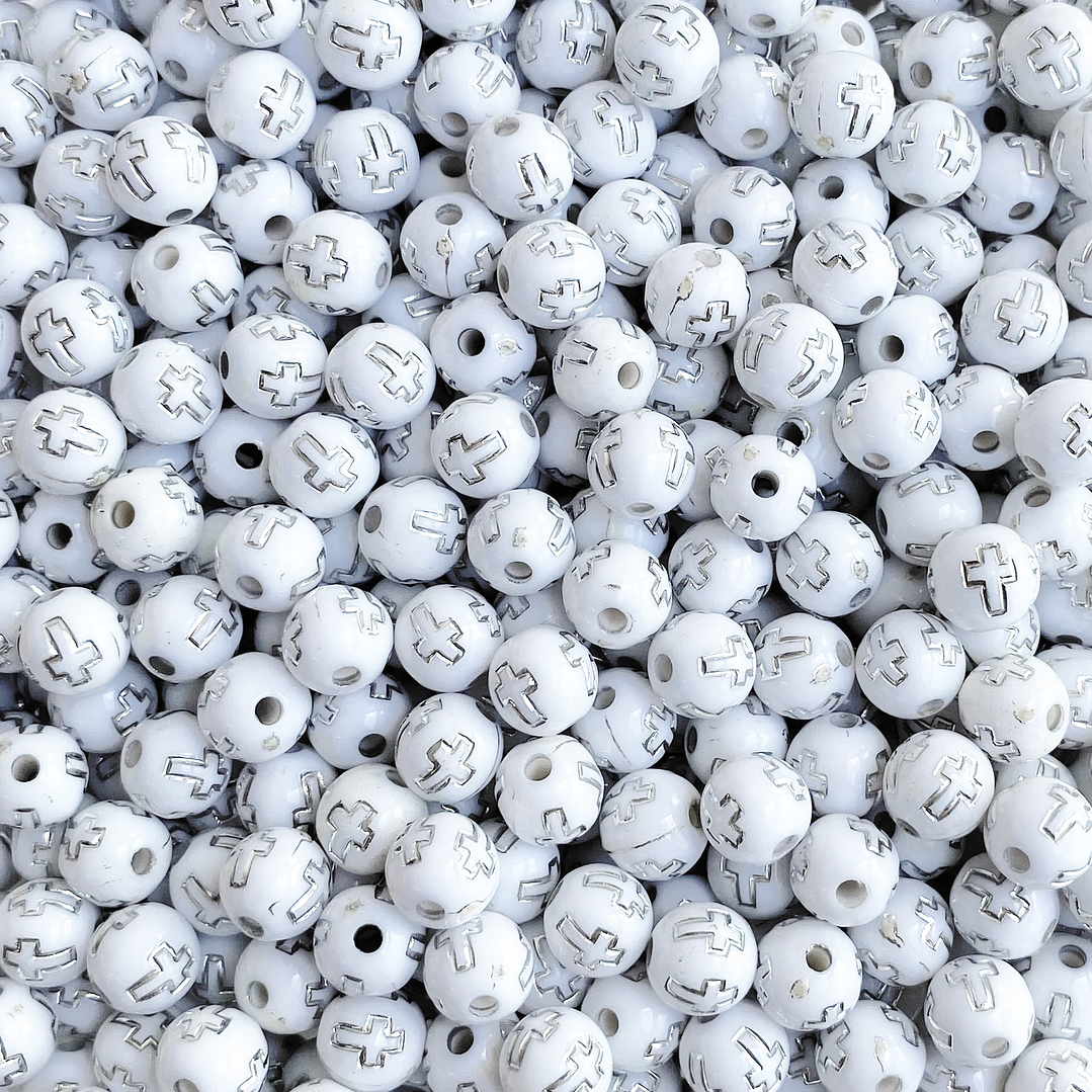 SEPARADOR ✦ BOLA CRUZ BLANCO/PLATEADO 8MM (ELIGE TU COLOR FAVORITO) 3