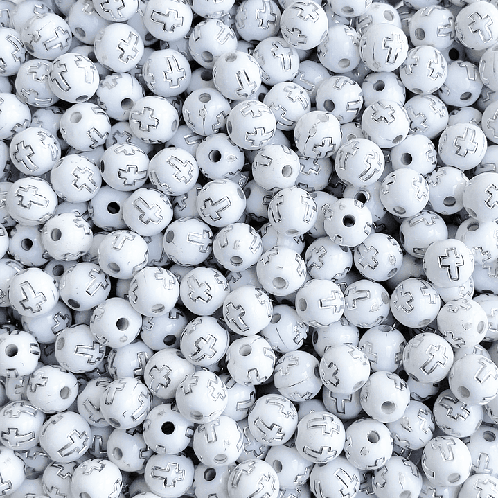 SEPARADOR ✦ BOLA CRUZ BLANCO/PLATEADO 8MM (ELIGE TU COLOR FAVORITO) 3
