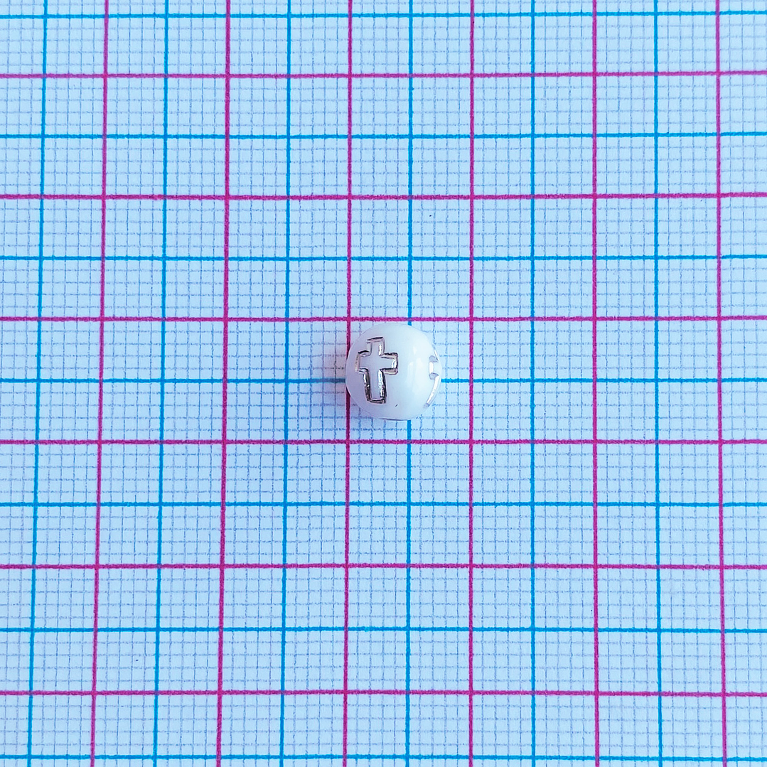 SEPARADOR ✦ BOLA CRUZ BLANCO/PLATEADO 8MM (ELIGE TU COLOR FAVORITO) 2