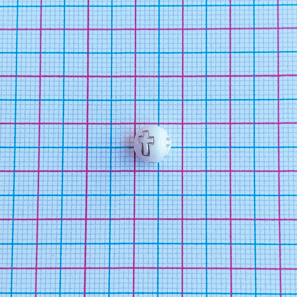 SEPARADOR ✦ BOLA CRUZ BLANCO/PLATEADO 8MM (ELIGE TU COLOR FAVORITO) 2