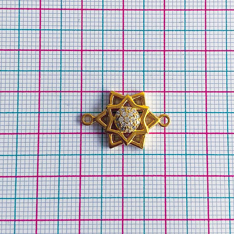 Dije estrella de David • Baño de oro • 14x20 mm