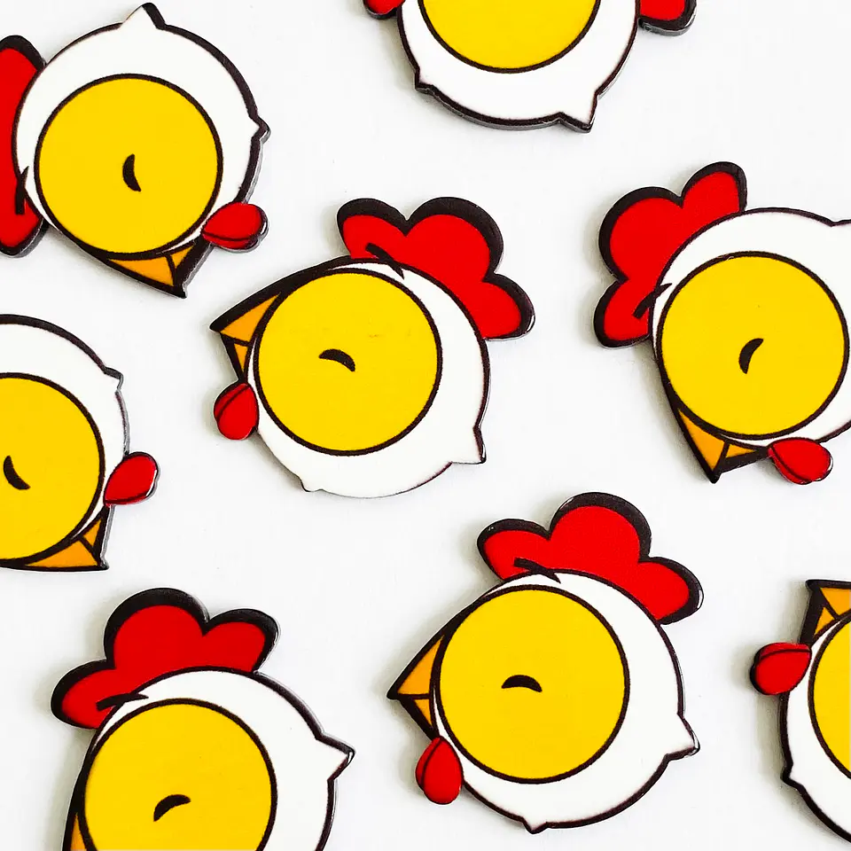 PIN ✦ POLLO ACRILICO 1