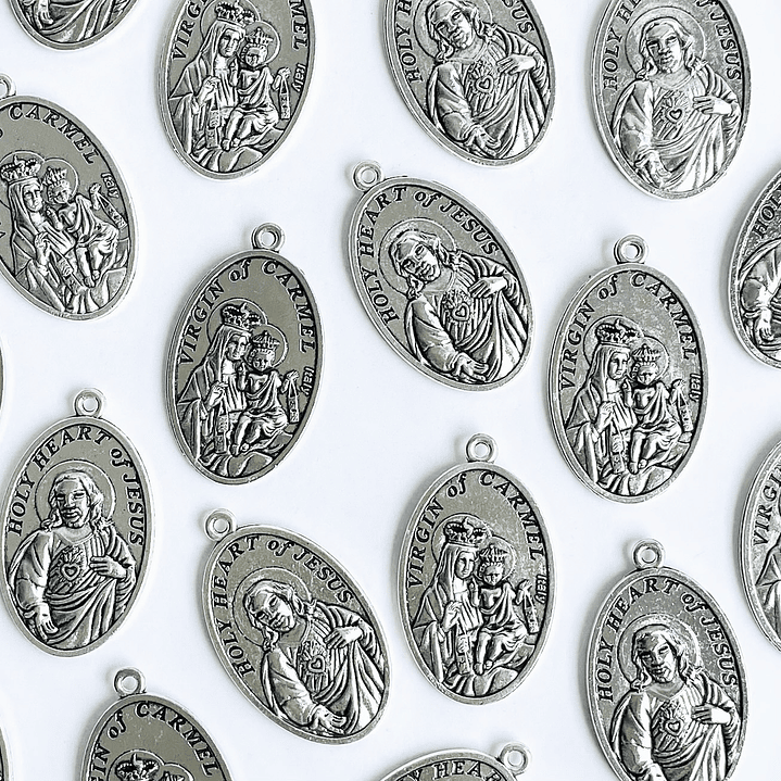 MEDALLA ✦ VIRGEN DEL CARMEN / SAGRADO CORAZÓN ZAMAK 1