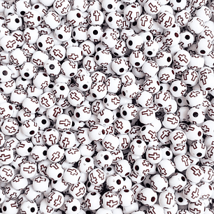 SEPARADOR ✦ BOLA CRUZ BLANCO/CAFE 6MM