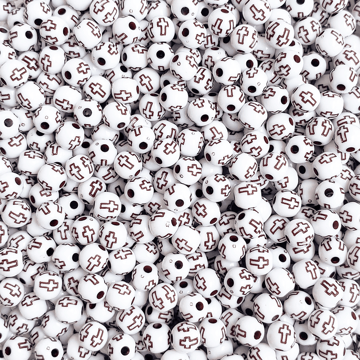SEPARADOR ✦ BOLA CRUZ BLANCO/CAFE 6MM 1