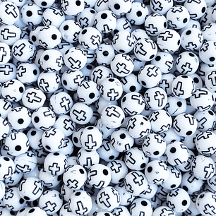 SEPARADOR ✦ BOLA CRUZ BLANCO/NEGRO 8MM