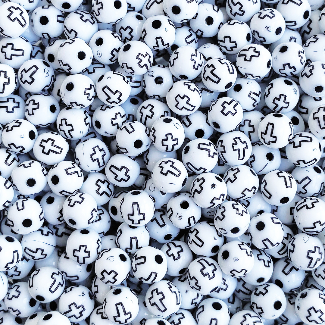 SEPARADOR ✦ BOLA CRUZ BLANCO/NEGRO 8MM 1