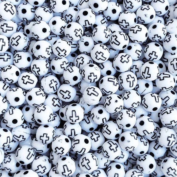 SEPARADOR ✦ BOLA CRUZ BLANCO/NEGRO 8MM 1