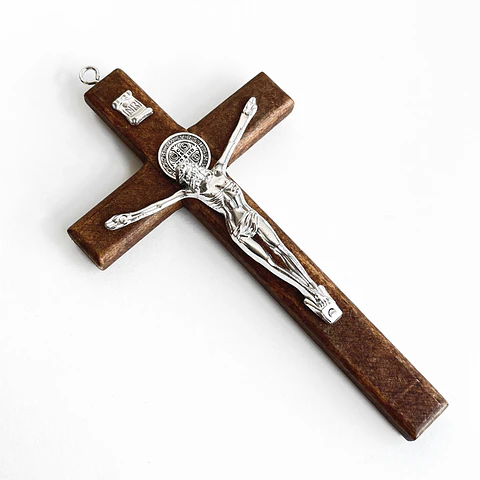 CRUZ ✦ DE PARED MADERA CON ZAMAK 
