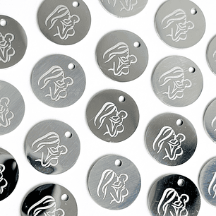 MEDALLA ✦ MAMÁ / BEBÉ EN ACERO