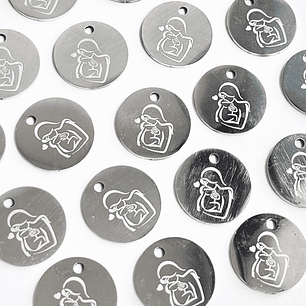 MEDALLA ✦ MAMÁ / BEBÉ EN ACERO