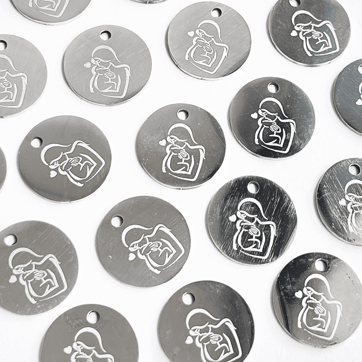 MEDALLA ✦ MAMÁ / BEBÉ EN ACERO 1