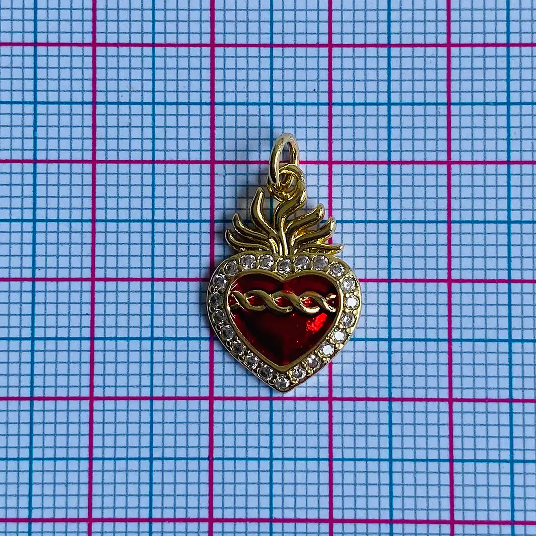 DIJE ✦ RODIO CORAZÓN 13*20 MM 2