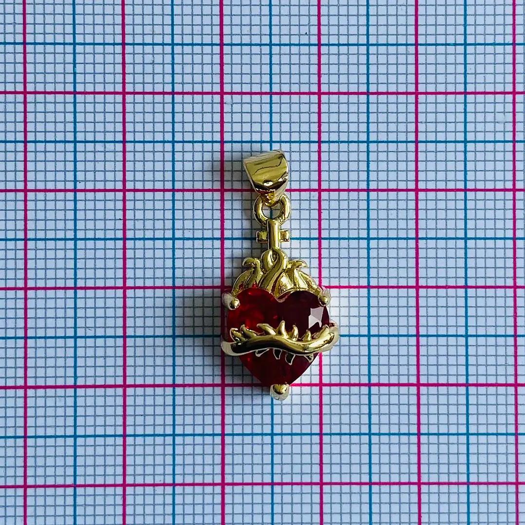 DIJE ✦ RODIO CORAZÓN 11*21 MM 2