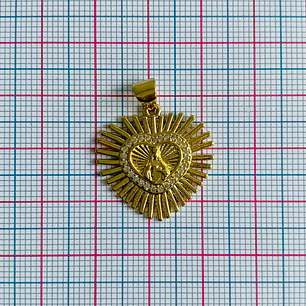 DIJE ✦ CORAZÓN DE JESÚS EN RODIO 22*22 MM