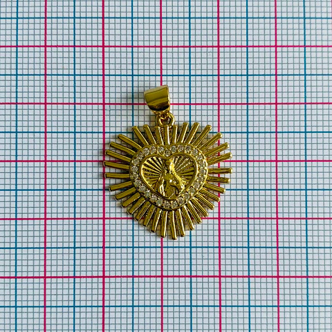 DIJE ✦ CORAZÓN DE JESÚS EN RODIO 22*22 MM