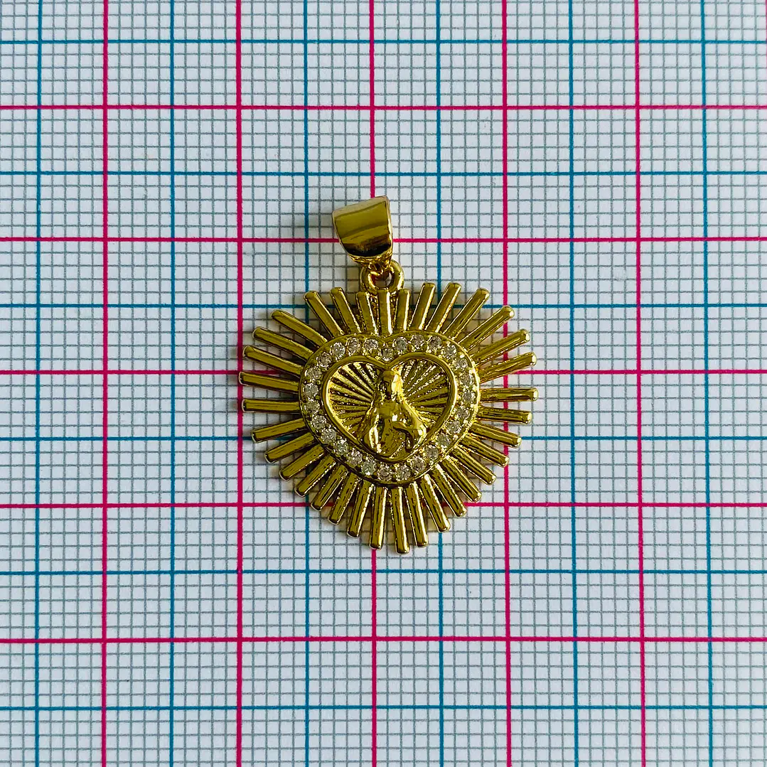 DIJE ✦ CORAZÓN DE JESÚS EN RODIO 22*22 MM 2