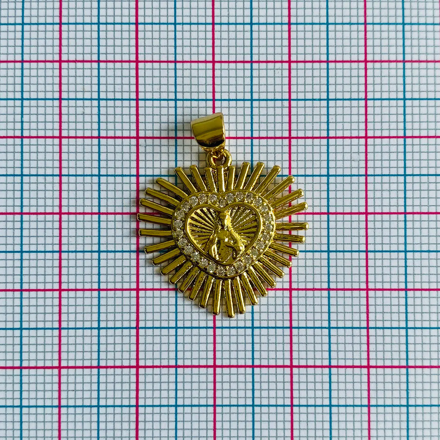 DIJE ✦ CORAZÓN DE JESÚS EN RODIO 22*22 MM 2