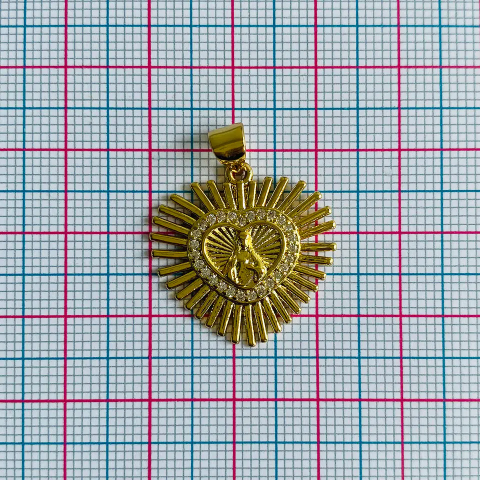 DIJE ✦ CORAZÓN DE JESÚS EN RODIO 22*22 MM 2