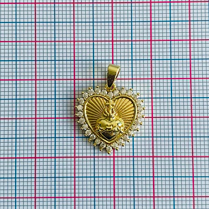 DIJE ✦ SAGRADO CORAZÓN DE JESÚS EN RODIO 18*20 MM