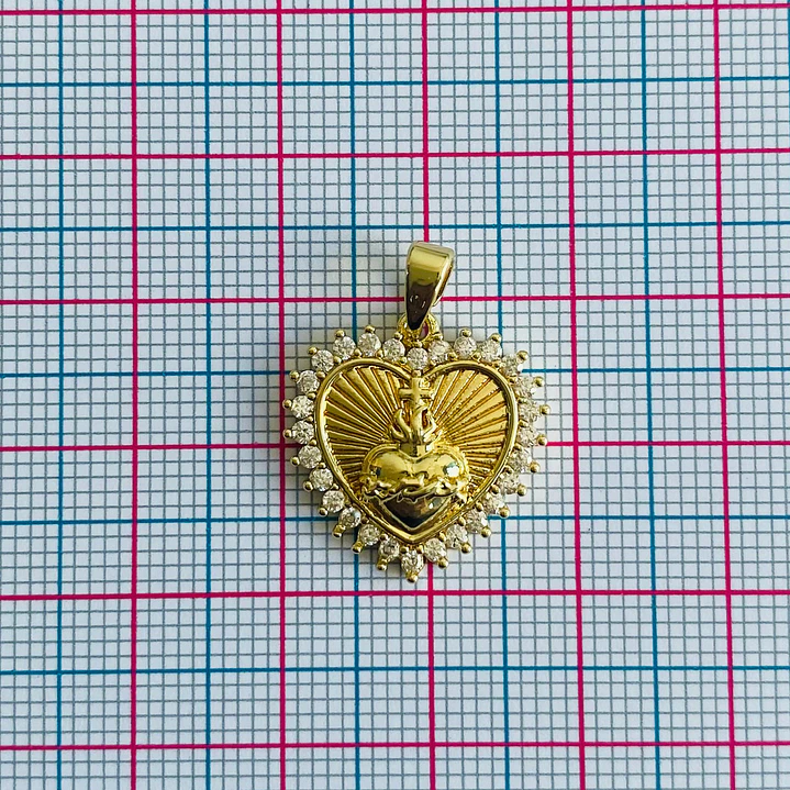 DIJE ✦ SAGRADO CORAZÓN DE JESÚS EN RODIO 18*20 MM 2