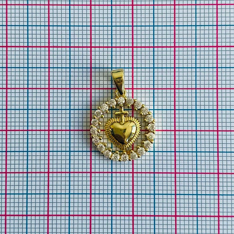 DIJE ✦ SAGRADO CORAZÓN EN RODIO 15*17 MM