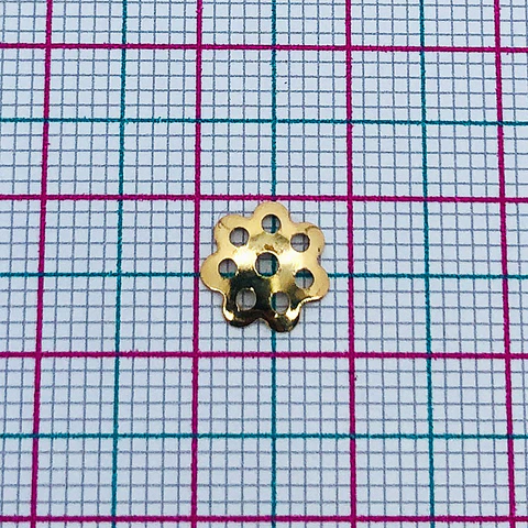 Cubre bola flor • Baño de oro • 8x8 mm               