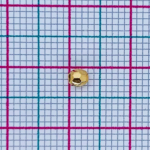Balin facetado • Baño de oro • 3 mm