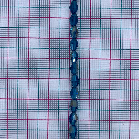Rombo facetado • Cristal • 5x6 mm