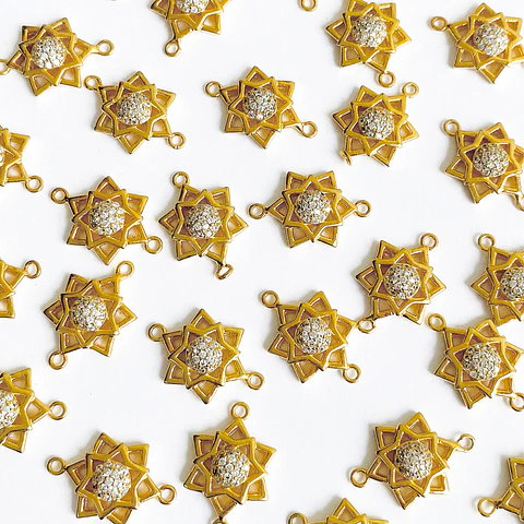 Dije estrella de David • Baño de oro • 14x20 mm