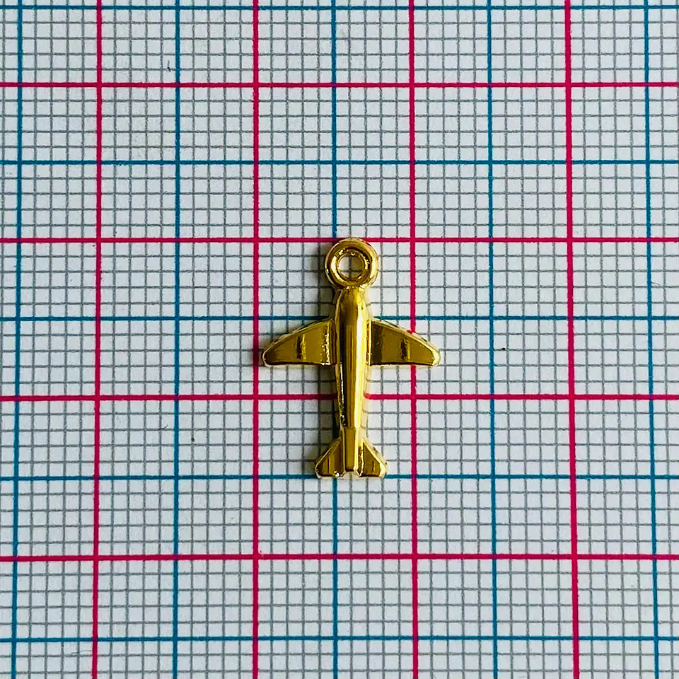 Dije Avión • Baño de oro • 12x15 mm 2