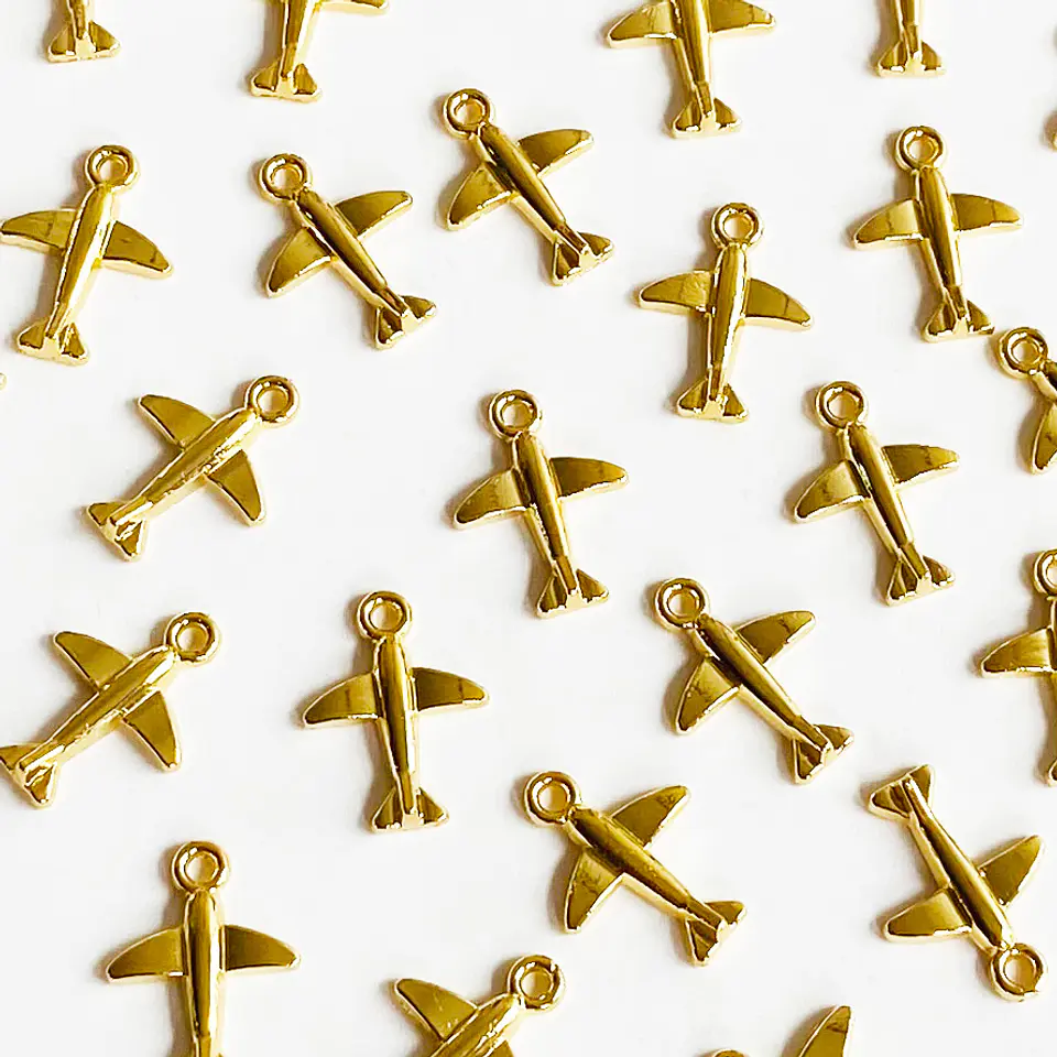 Dije Avión • Baño de oro • 12x15 mm 1