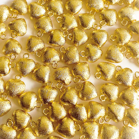 Dije Corazón Burbuja • Baño de Oro • 12x16 mm